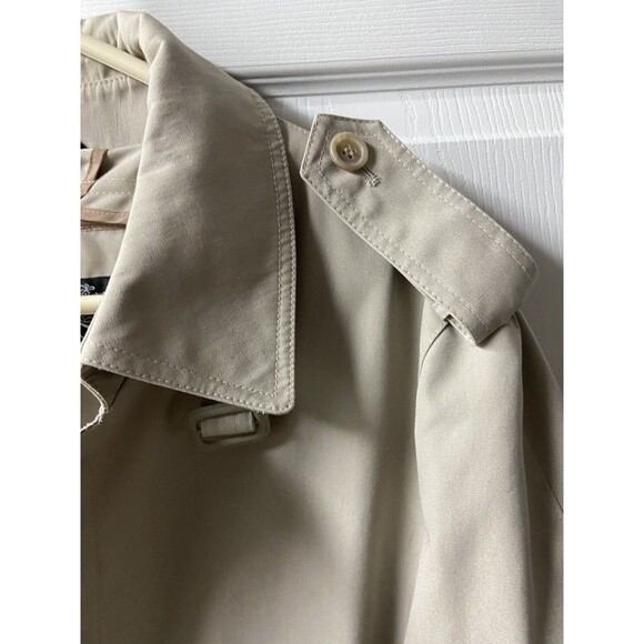 Oleg Cassini Men Size 40 Long Tan All Weather Trench Coat Zip Out Lining EUC - Picture 2 of 7